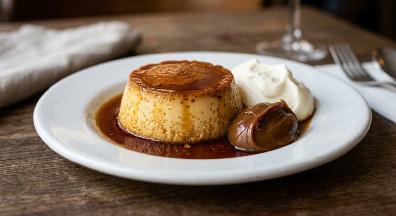 Flan con dulce de leche